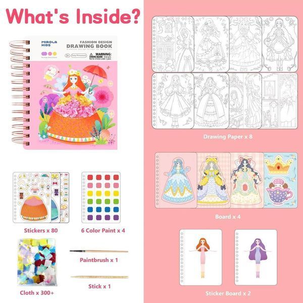 Книга для творчості та дизайну з тканини Mirola kids від Jar melo Казкові принцеси MK95423 фото